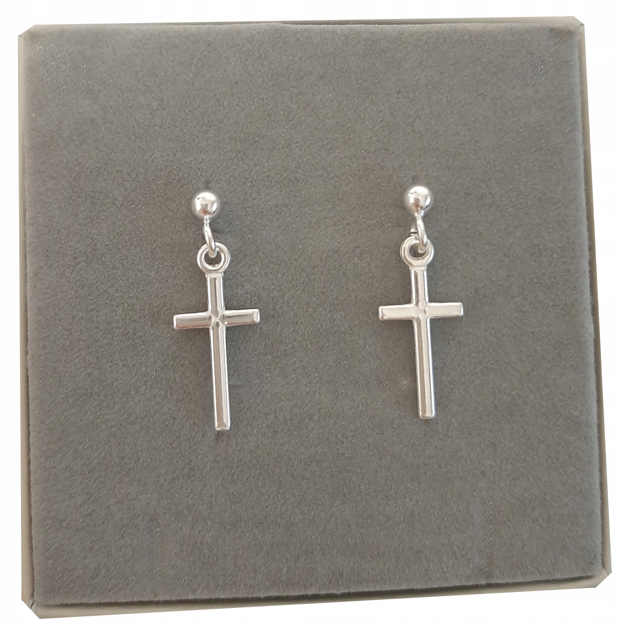 

Srebrne kolczyki krzyże krzyżyki wiszące srebro925