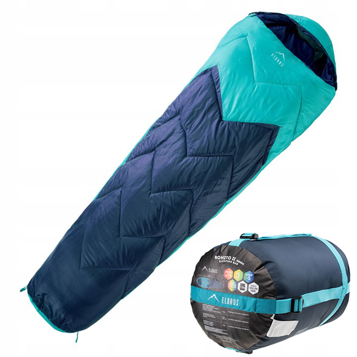 Śpiwór Turystyczny Mumia -5'C Lekki Elbrus Rohito