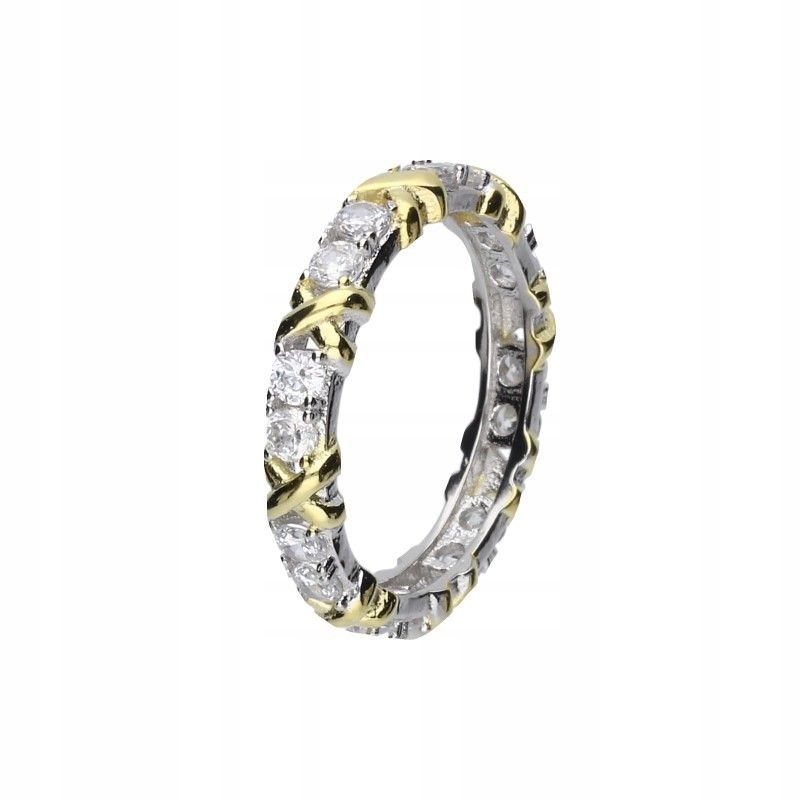 Prstýnek ze stříbra 925 se zlacením a Zirkony jako dárek r16