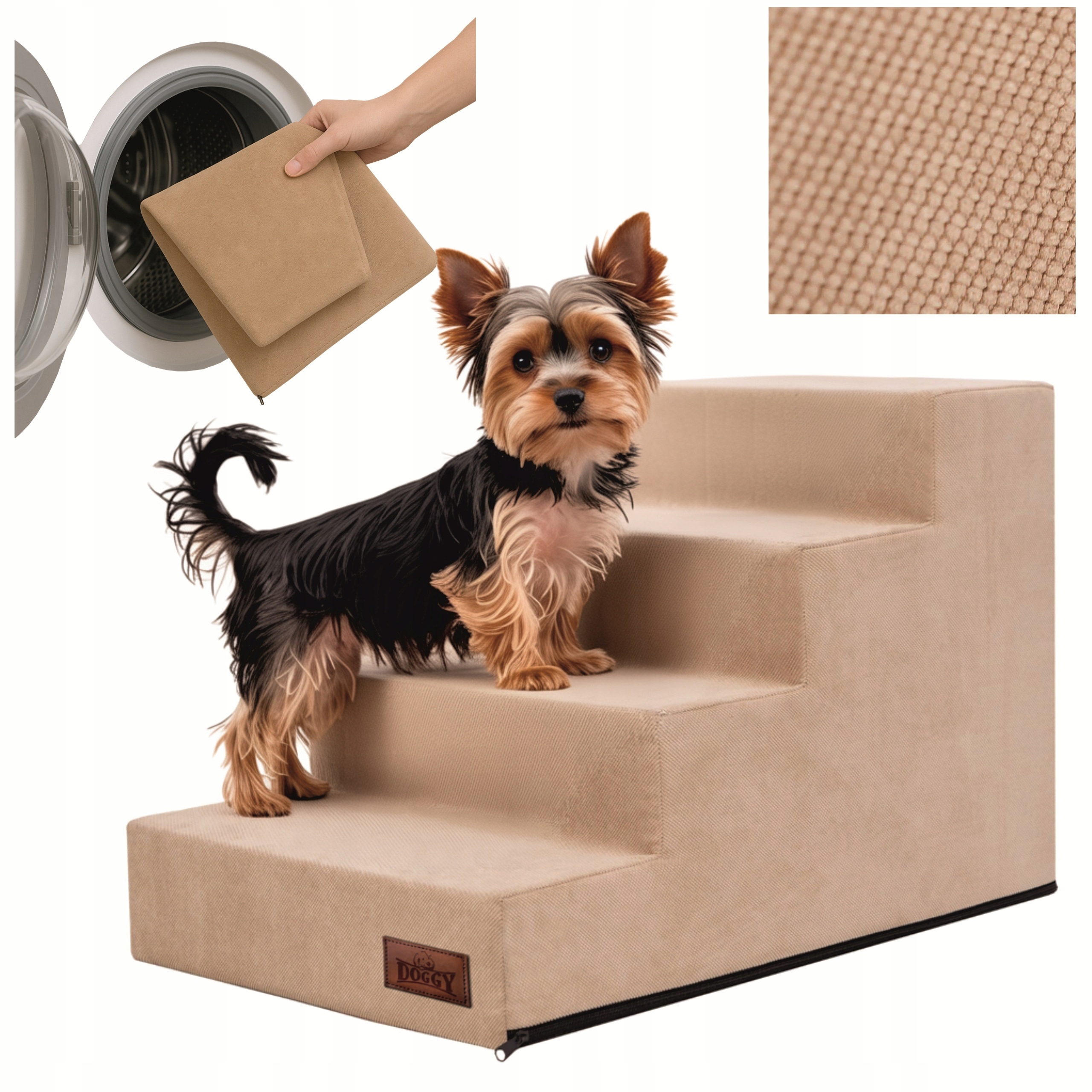 Levně Schodky Pro Psa Schody pro psy a kočky Rampa Protiskluzová, 4 stupně, 40 cm