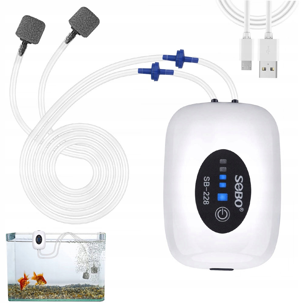 Přenosná Vzduchová Pumpa Pro Akvárium Aerator 4800 Mah Baterie