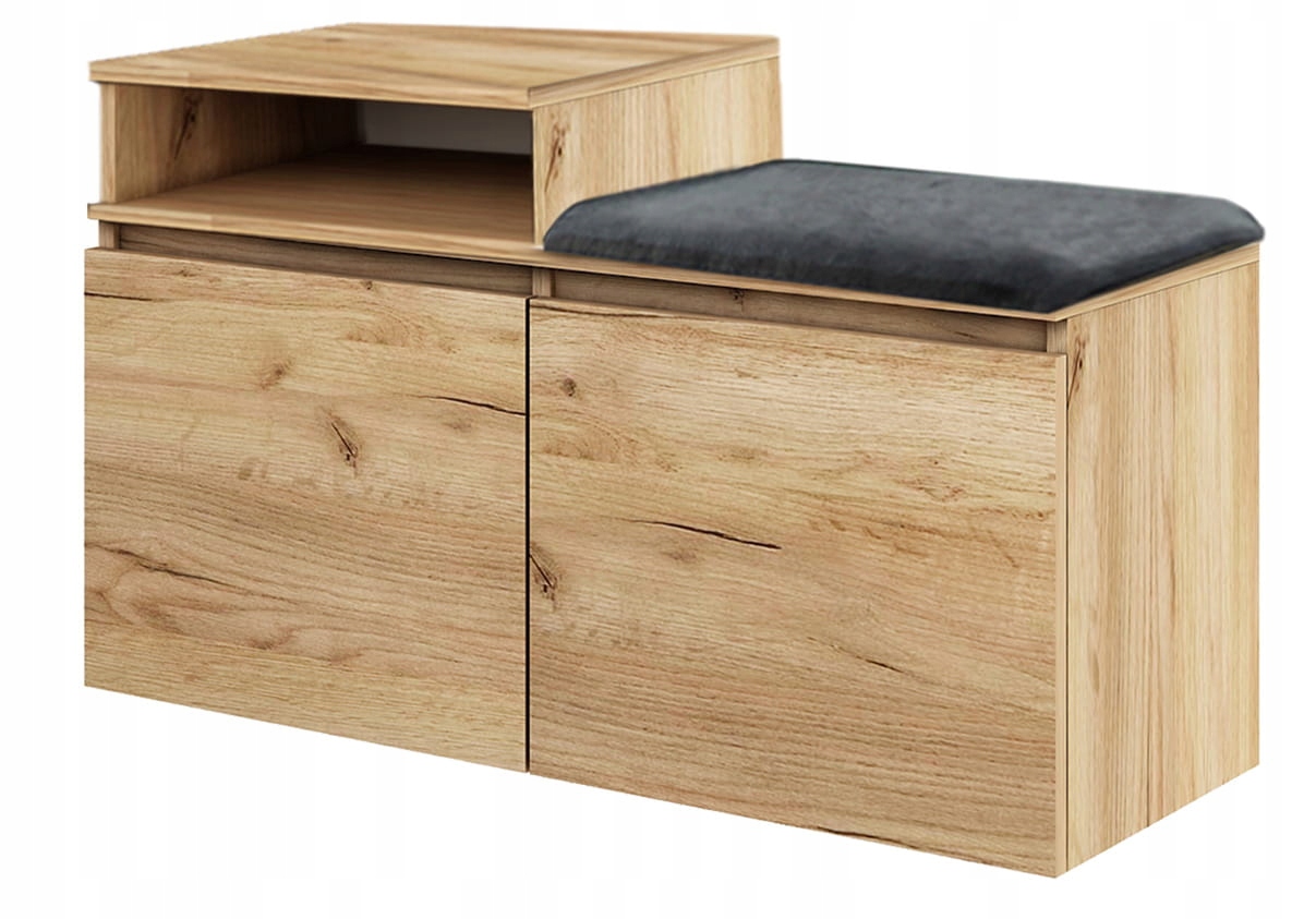 

Szafka Na Buty Półka Megan 2N Złoty Szary Panel