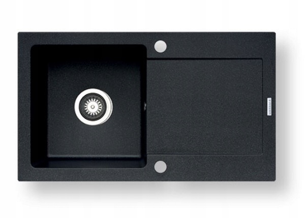 Zlew Pyramis Mido 76x44 1B1D czarny 070001201