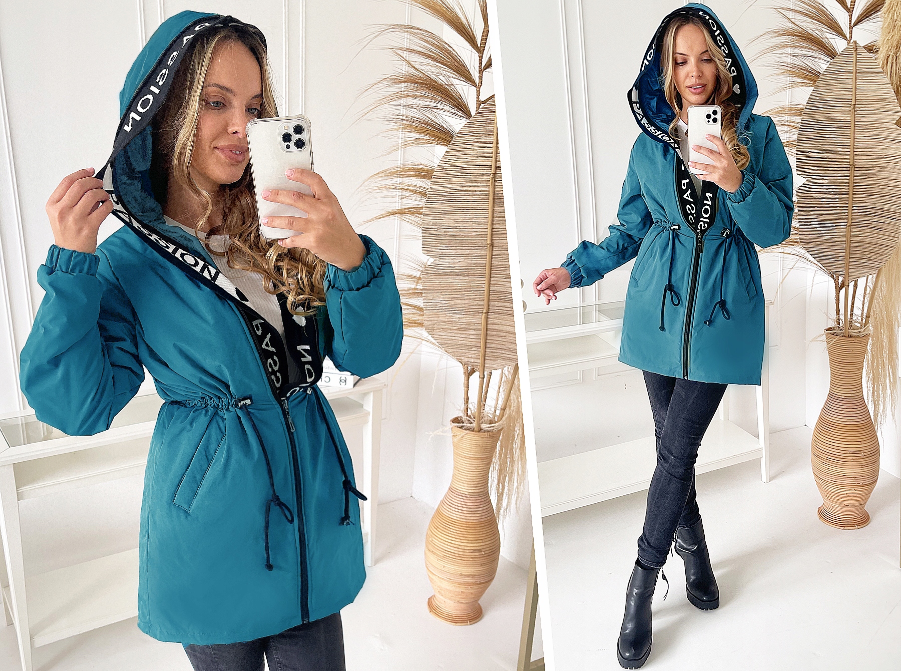 WIOSENNA PARKA PRZEJŚCIOWA ASYMETRYCZNA KURTKA 4XL Kolor wielokolorowy