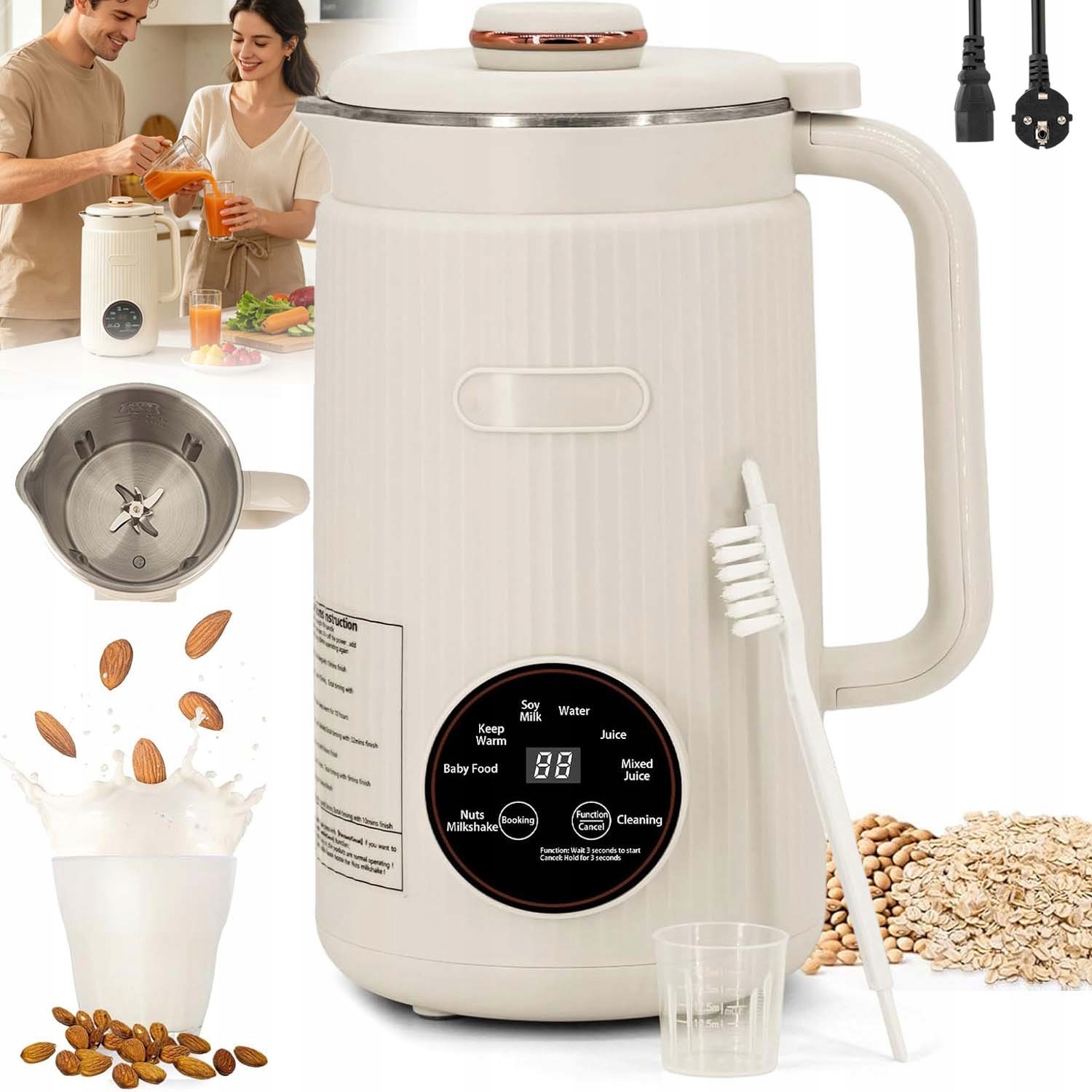 Stolní Mixér 1.2 L Přenosný Na Ovesné Sójové Mléko, 8 Režimů, Velký