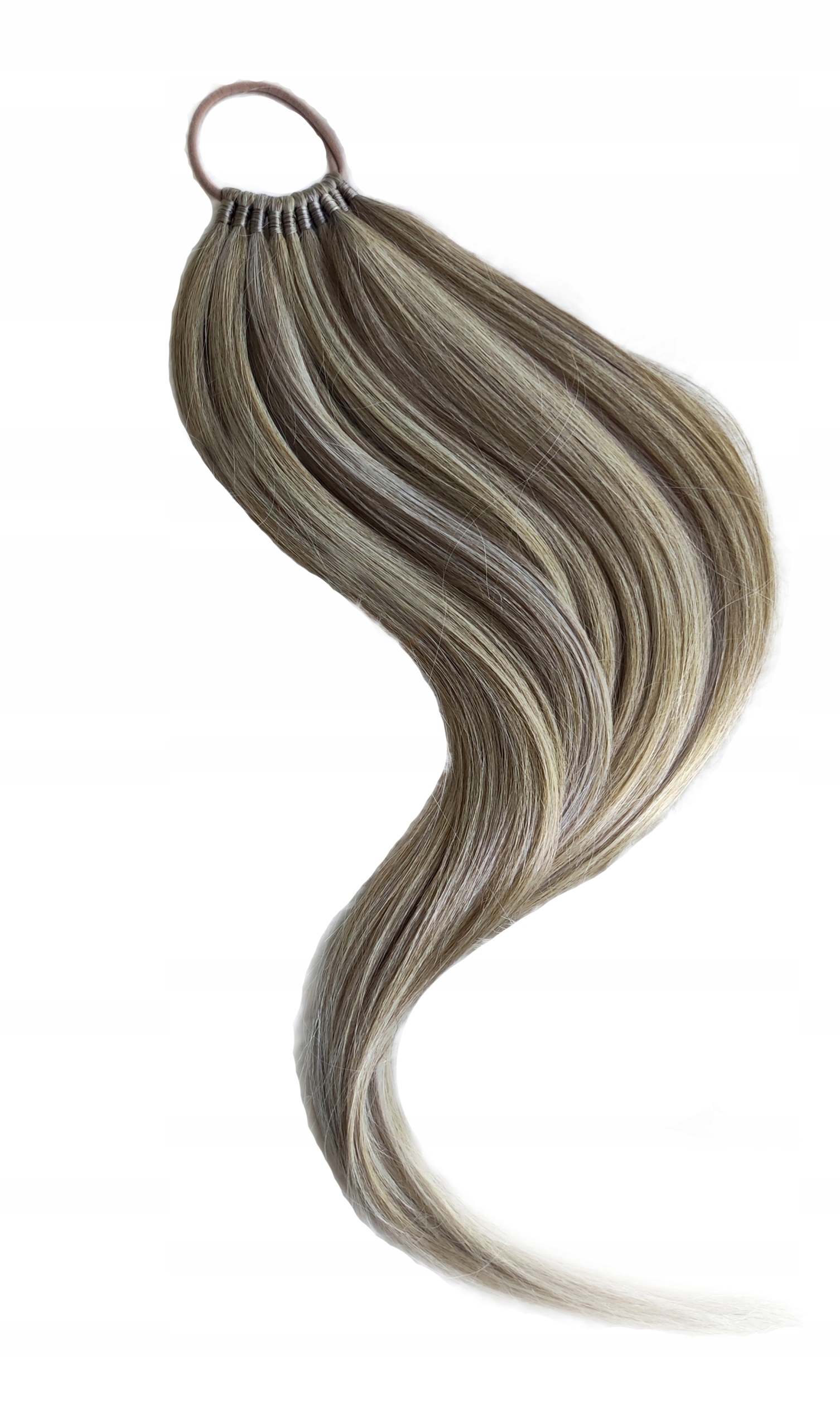 Připínací poník na gumičku, Příčesek, blond mix, Lesklá Blondýnka, 70 cm