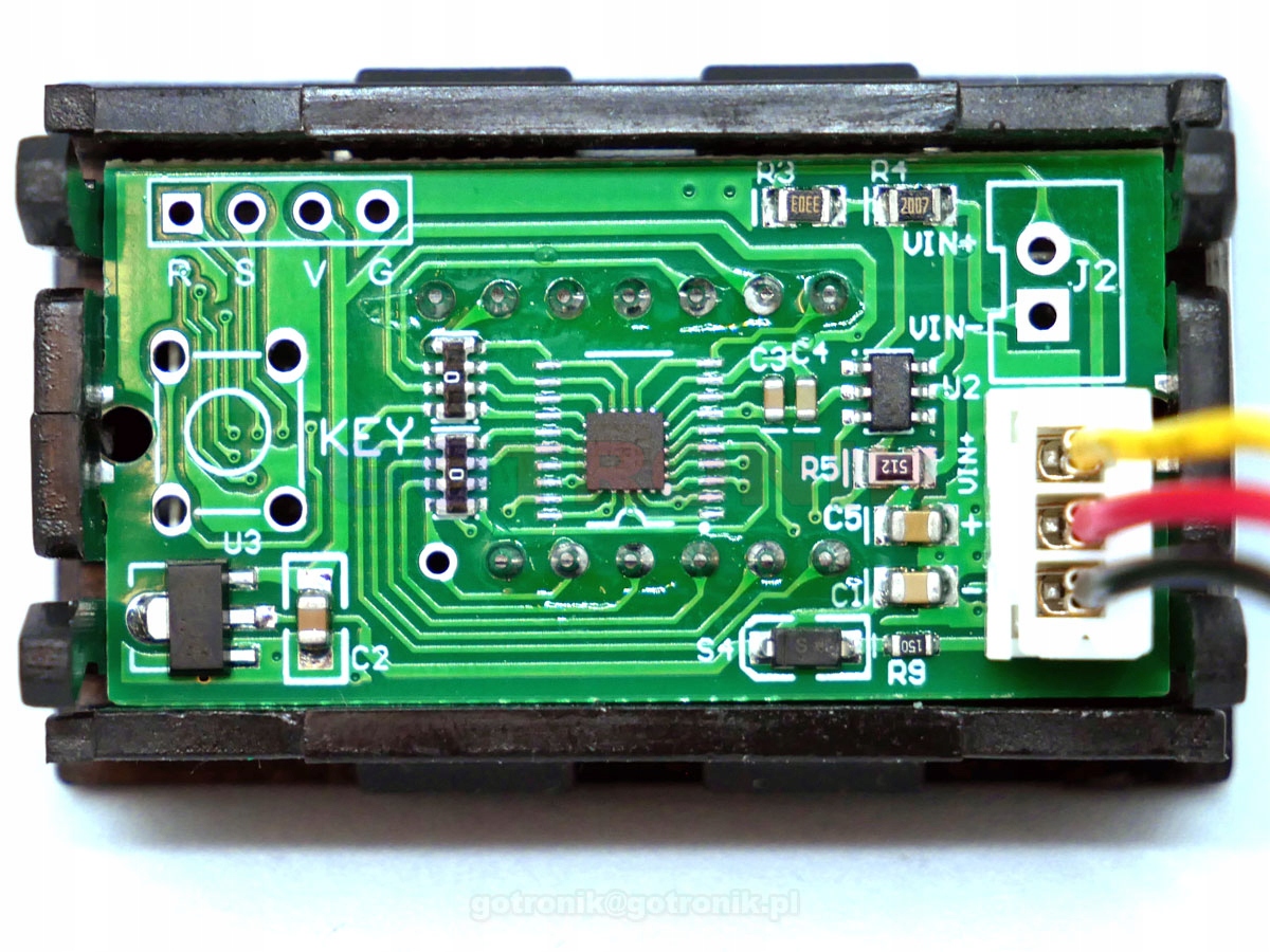Woltomierz panelowy LED 0-33,000V DC zielony Marka Inna
