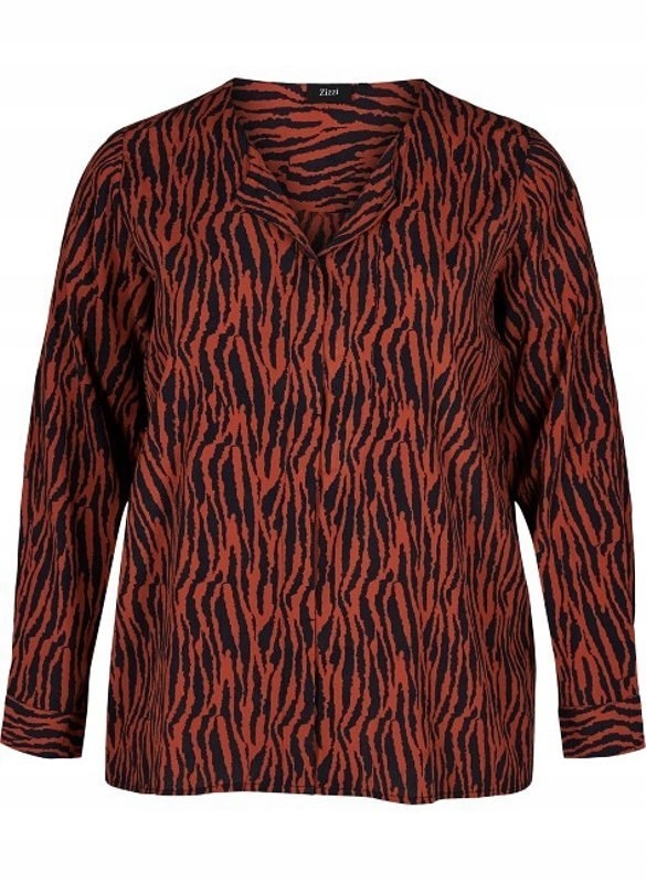 

Zizzi Ceglasta Bluzka Motyw Zebry 082D 48