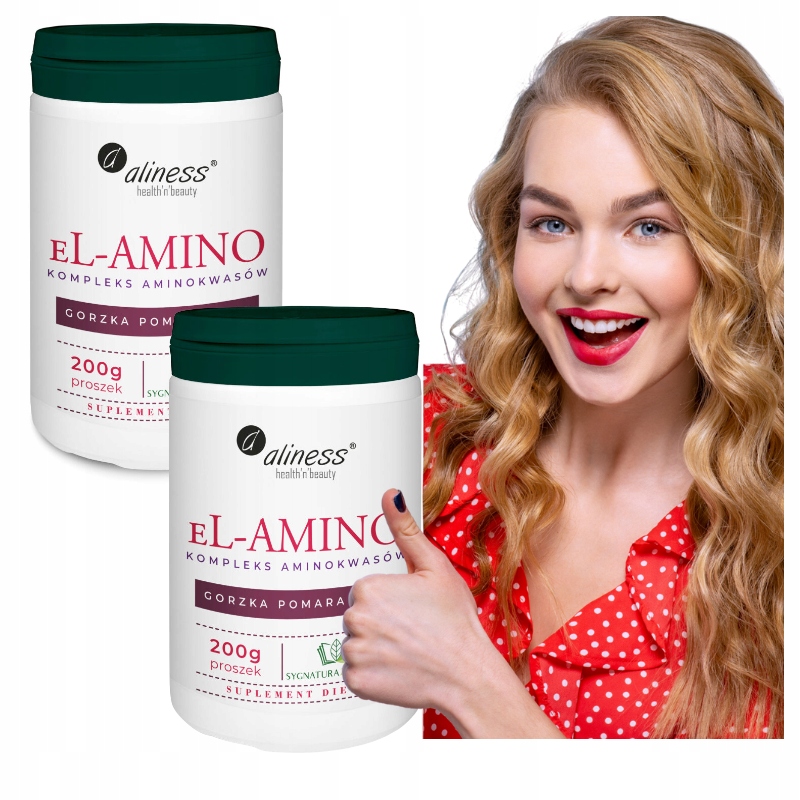 2x Aliness El-Amino Komplex aminokyselin Eaa Vege Prášek 200 G Pomeranč
