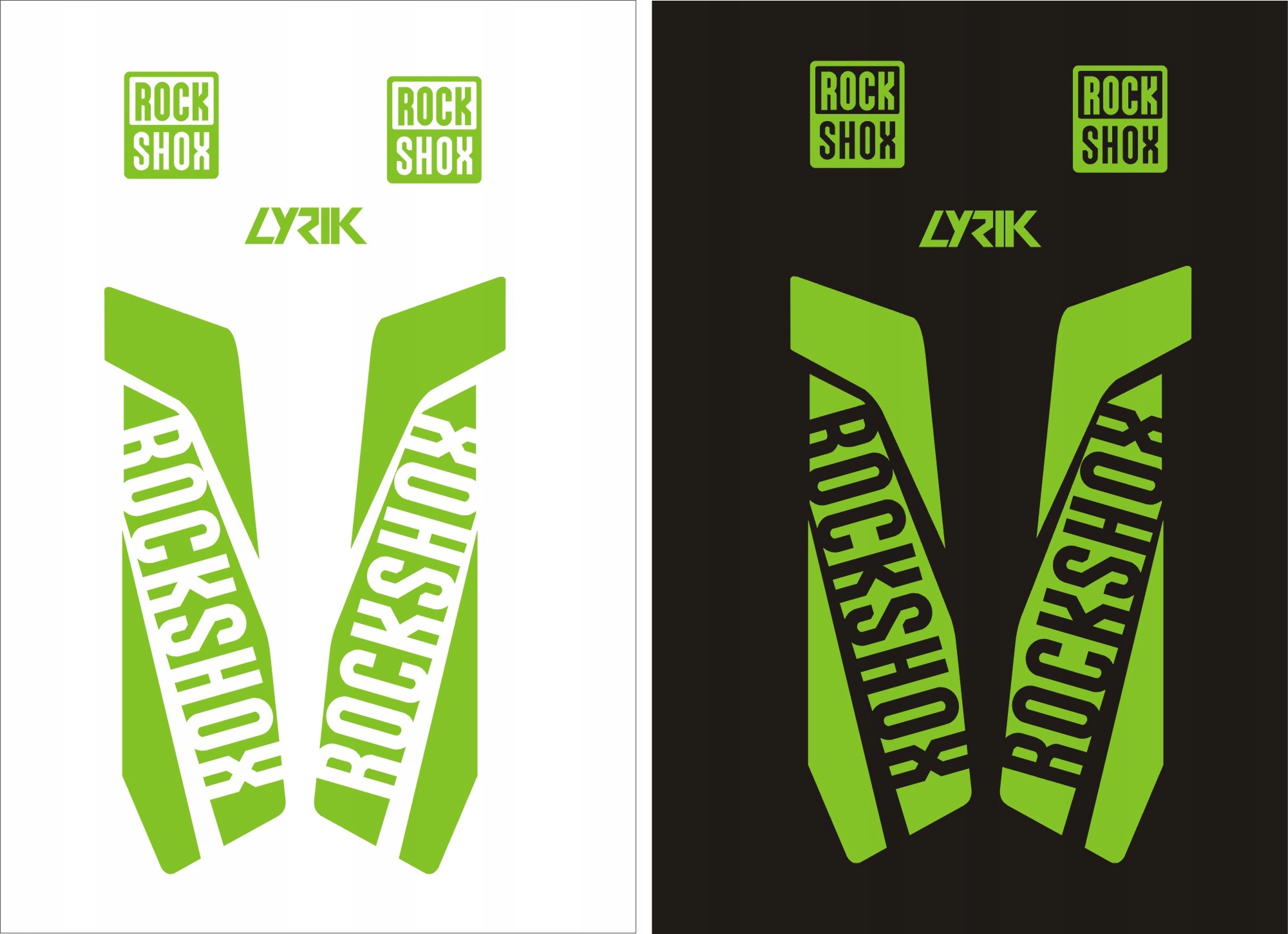 LYRIK ROCK SHOX seledynowe naklejki na widelec Długość 0 mm