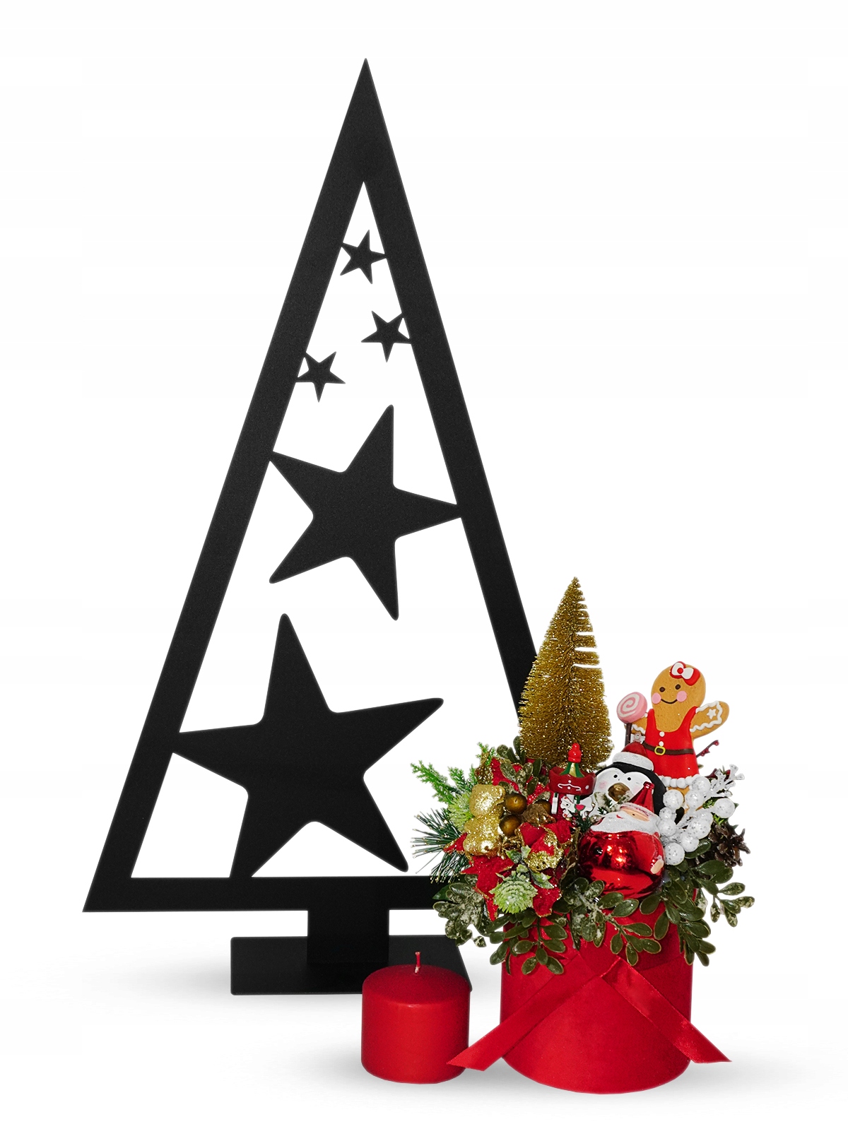 Kovový Vánoční Stromeček, stojící dekorace Loft