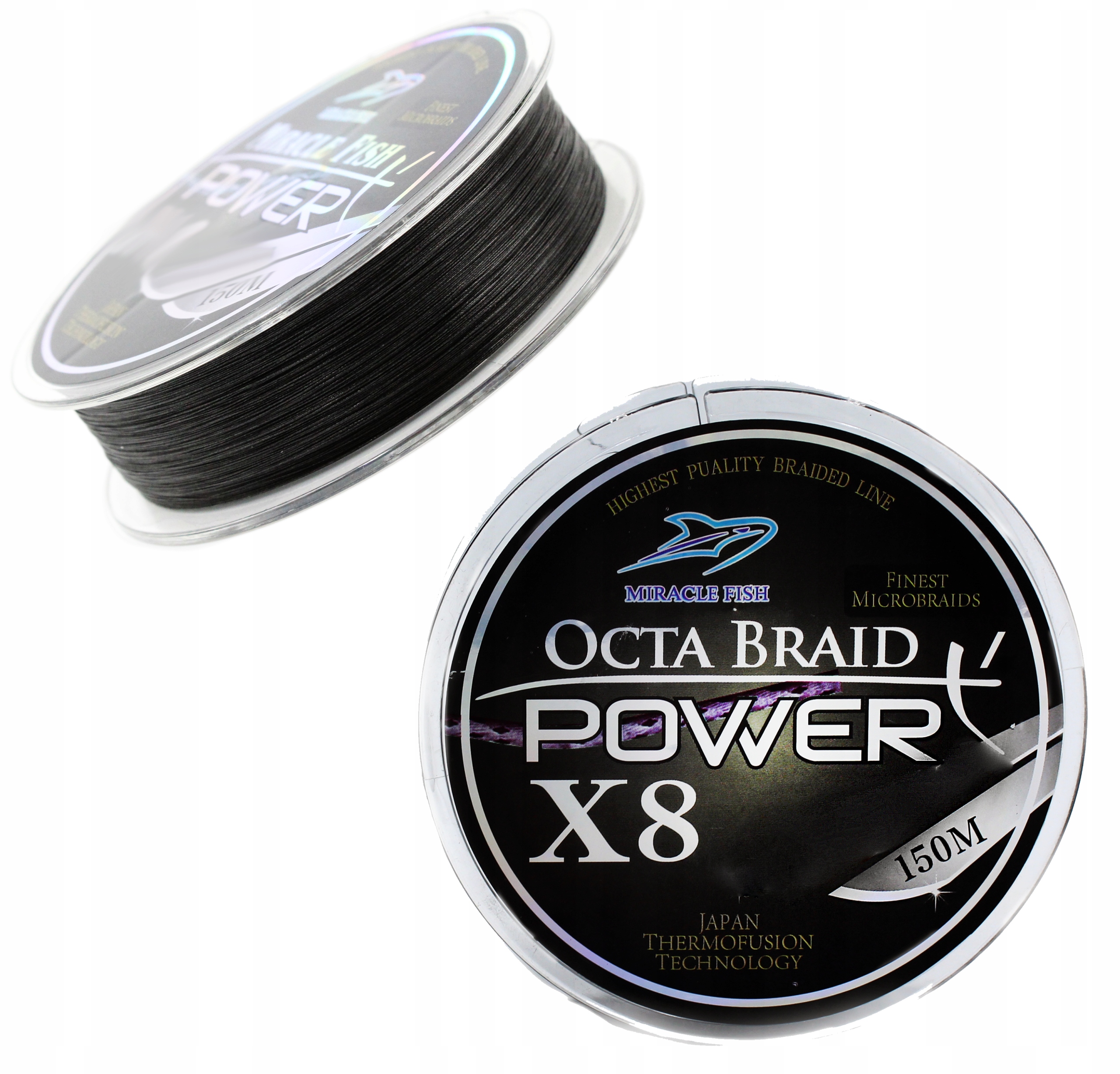 Plecionka wędkarska 8 splotowa CZARNA 0,10mm x 16kg MOCNA