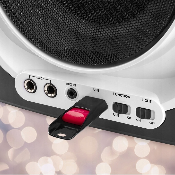 Głośnik KARAOKE bluetooth LED RCA AUX CD+G/2 MIC Kolor inny