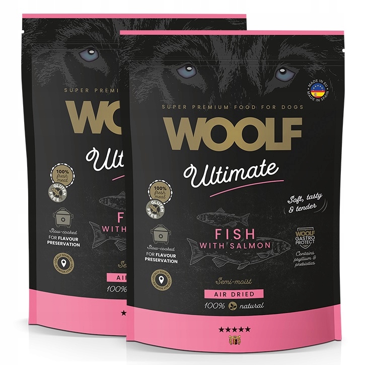 Levně Woolf Ultimate Krmivo -Moisture Ryba Salmon 2kg Yorkshire Shih Tzu Maltézské