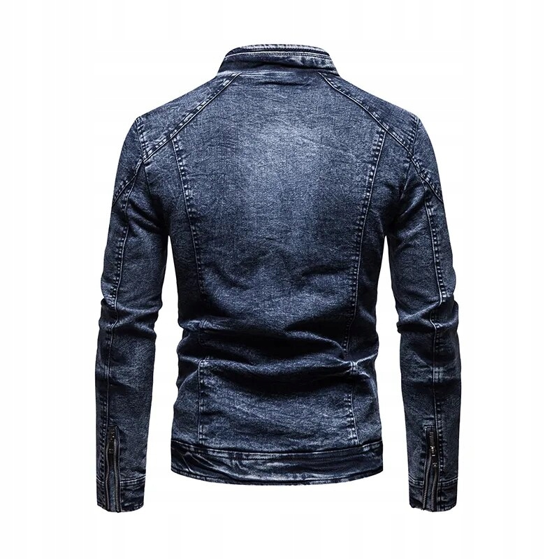 2023 New Men's Spring and Autumn Denim Jacket Men' Materiał dominujący poliester