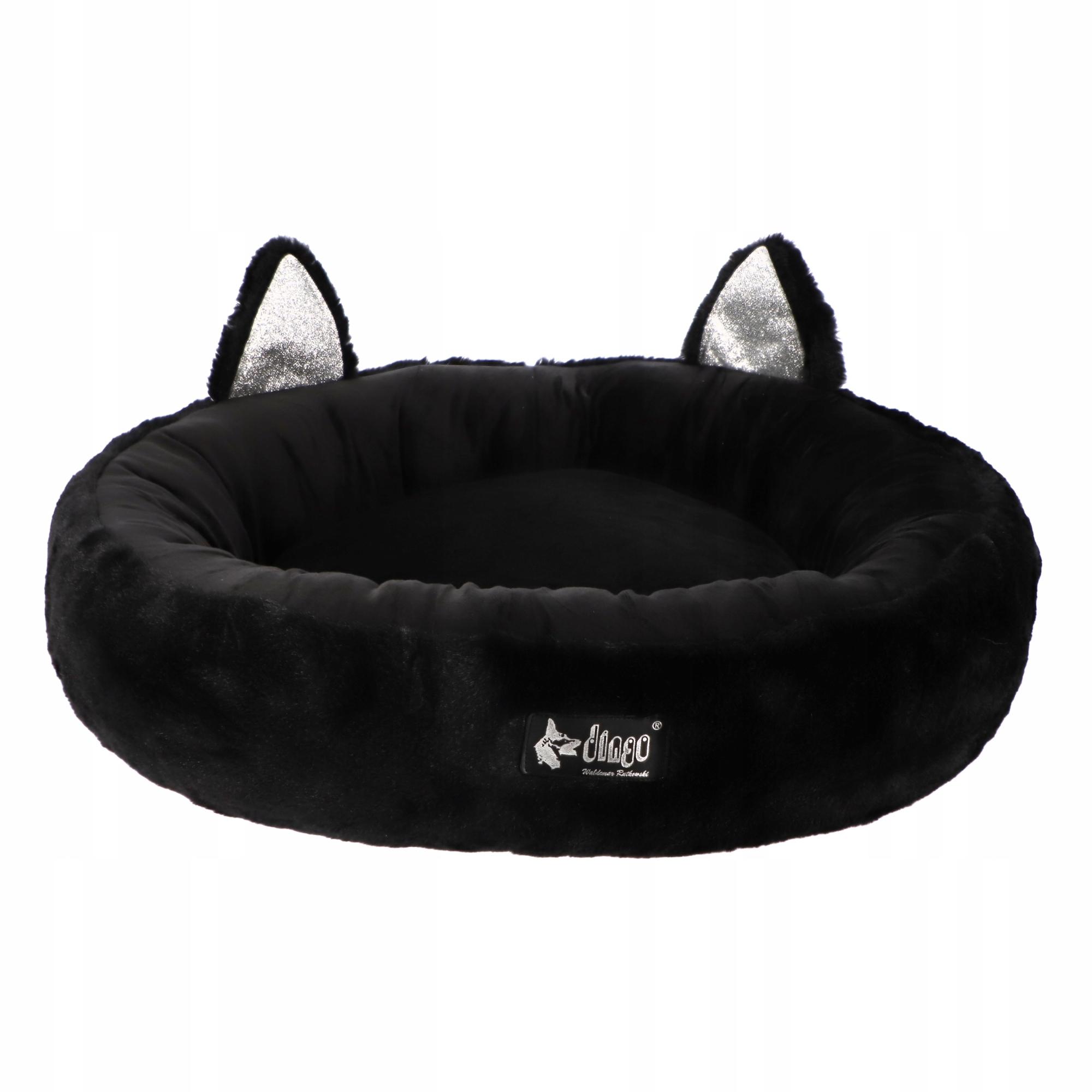 Pelíšek pro psa Miniaturního plemene kočku Hugme Kulatý 50CM Černý, Měkký