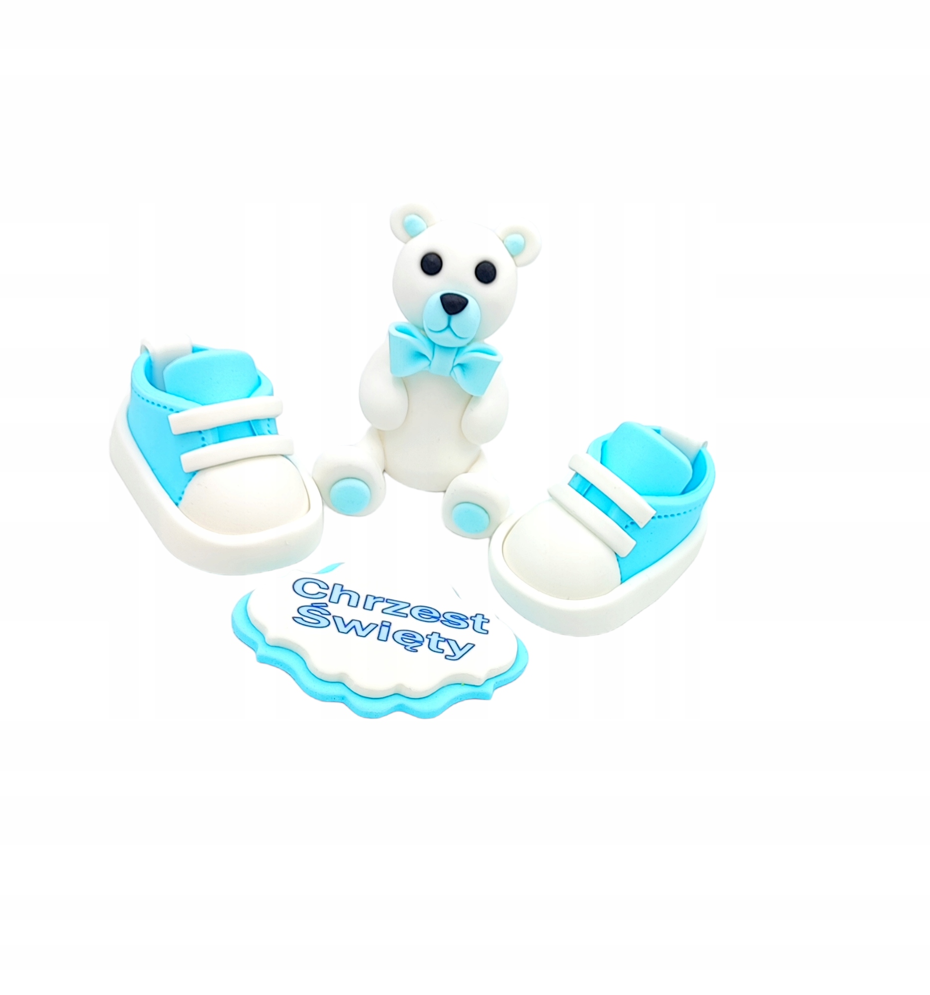 Levně Cukrový Set Křest Medvídek Botičky dekorace dort