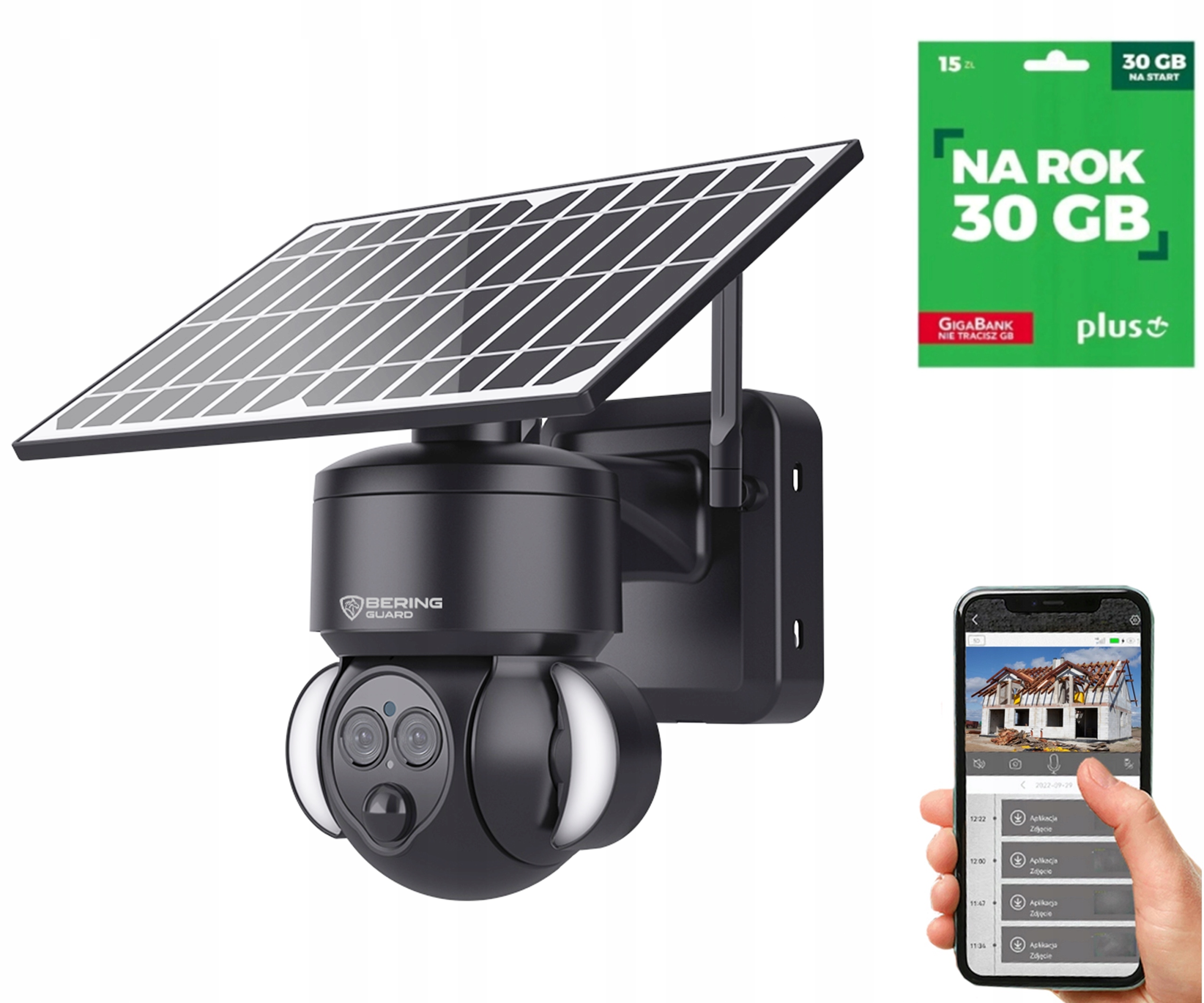 

Zewnętrzna Obrotowa Kamera Gsm Solar Zoom x10