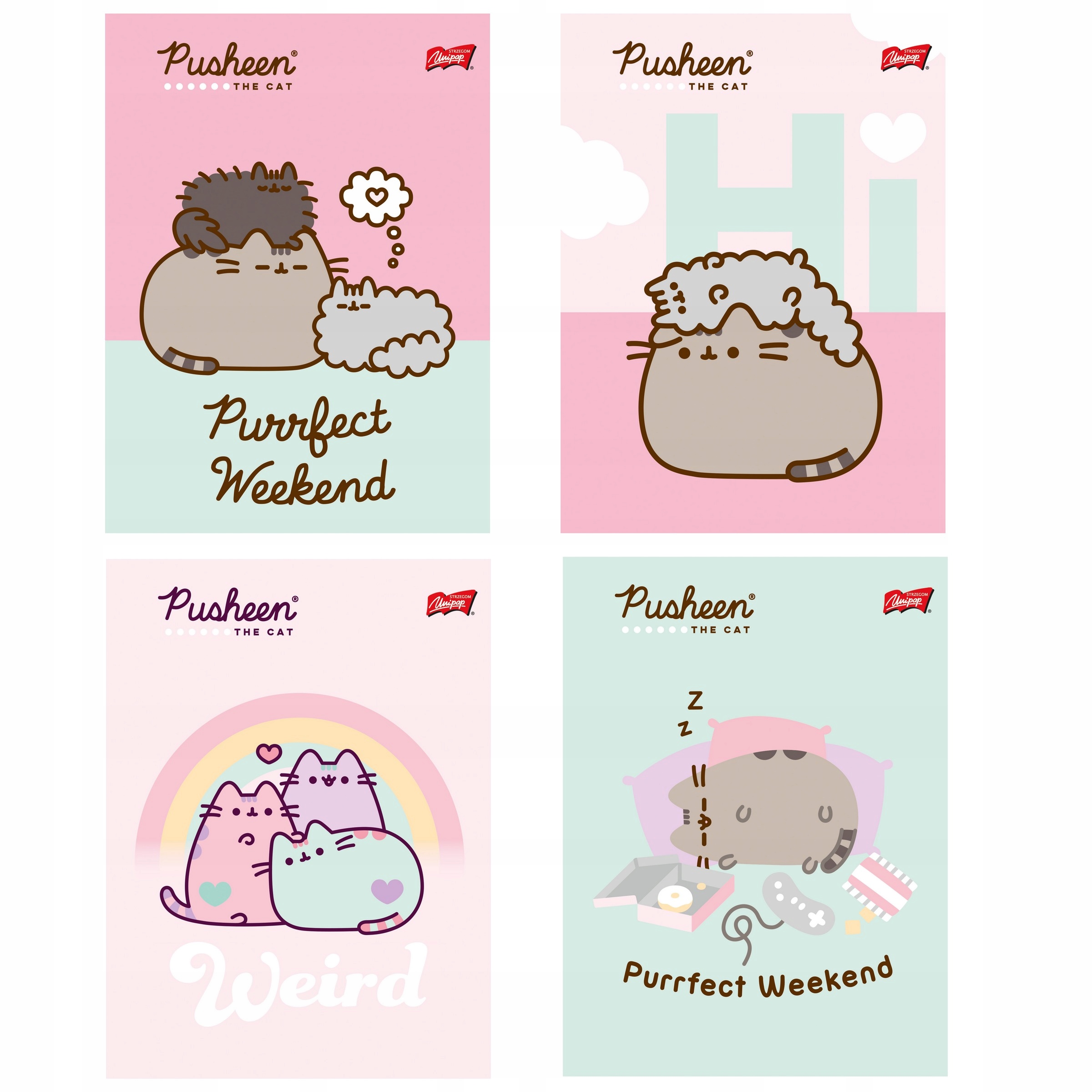 

St.right Zeszyt A5 32 3 linie kolor 4 szt. Pusheen