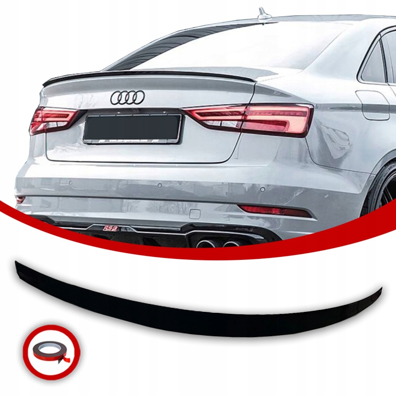 Audi A3 8V Letka Spoiler Doplněk 2013-2020 S-look Černý Lesk