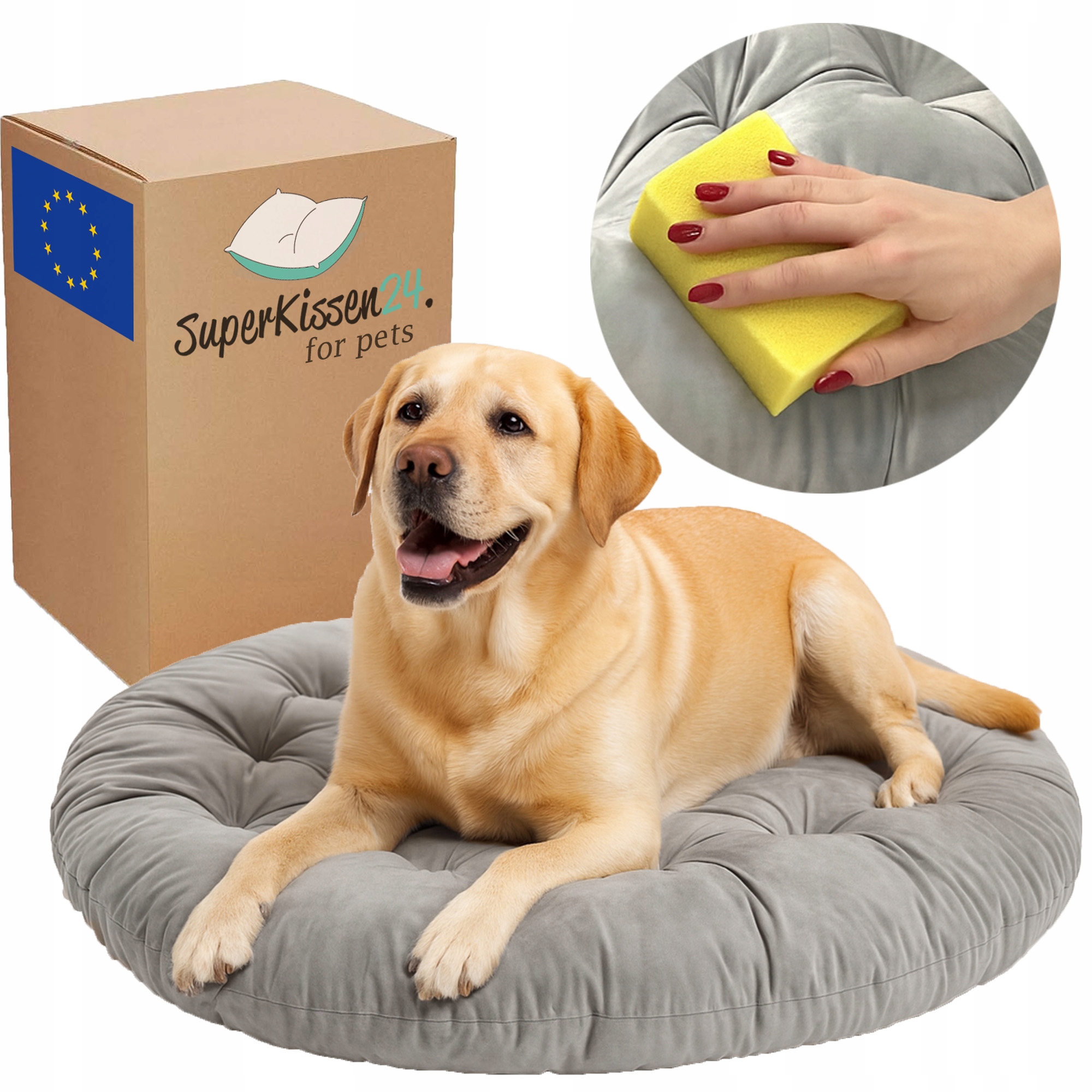 Pelíšek pro psa polštář Sametové pohodlné potah polštář Kokon Ocelový