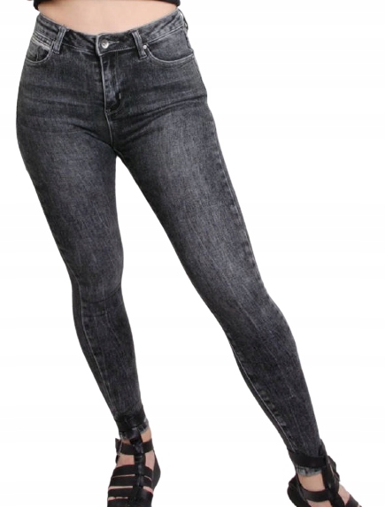 

Jeansy push up M.Sara rurki czarno-szare