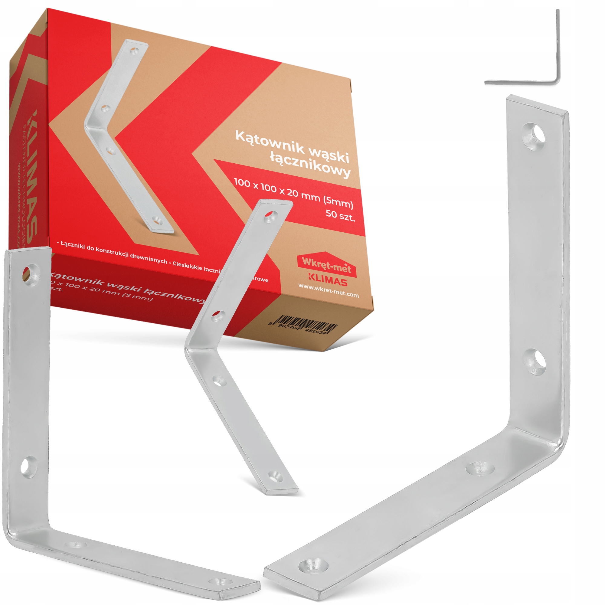 50x Tesársky Oceľový Uholník 100x100x20 mm Montážny Spojka 1K