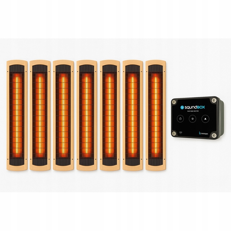 7 kremenných žiaričov Full Spectrum pre saunu Infrared 400W ovládač