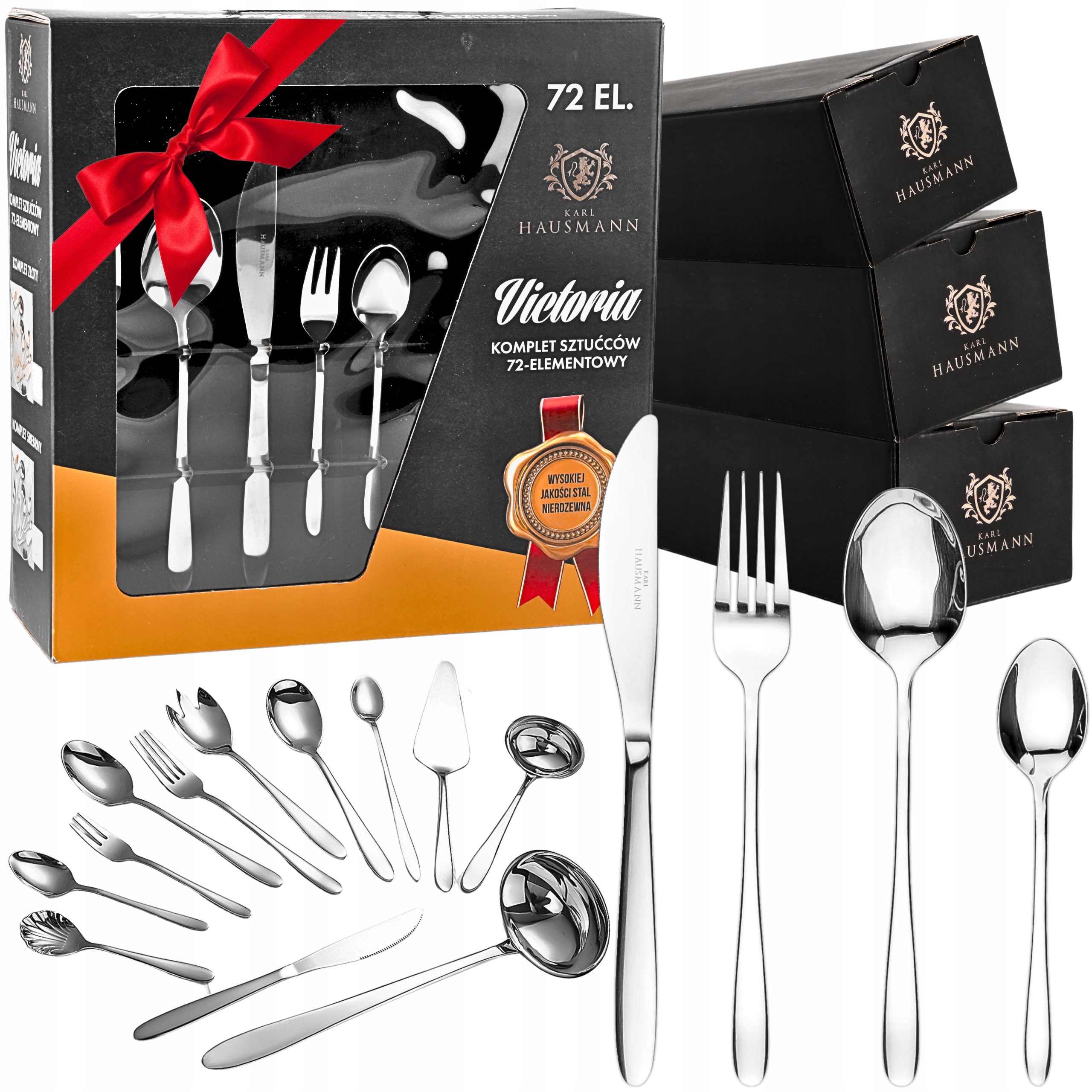 Příbory Sada Příborů Pro 12 Osob 72EL Krabička Victoria Karl Hausmann