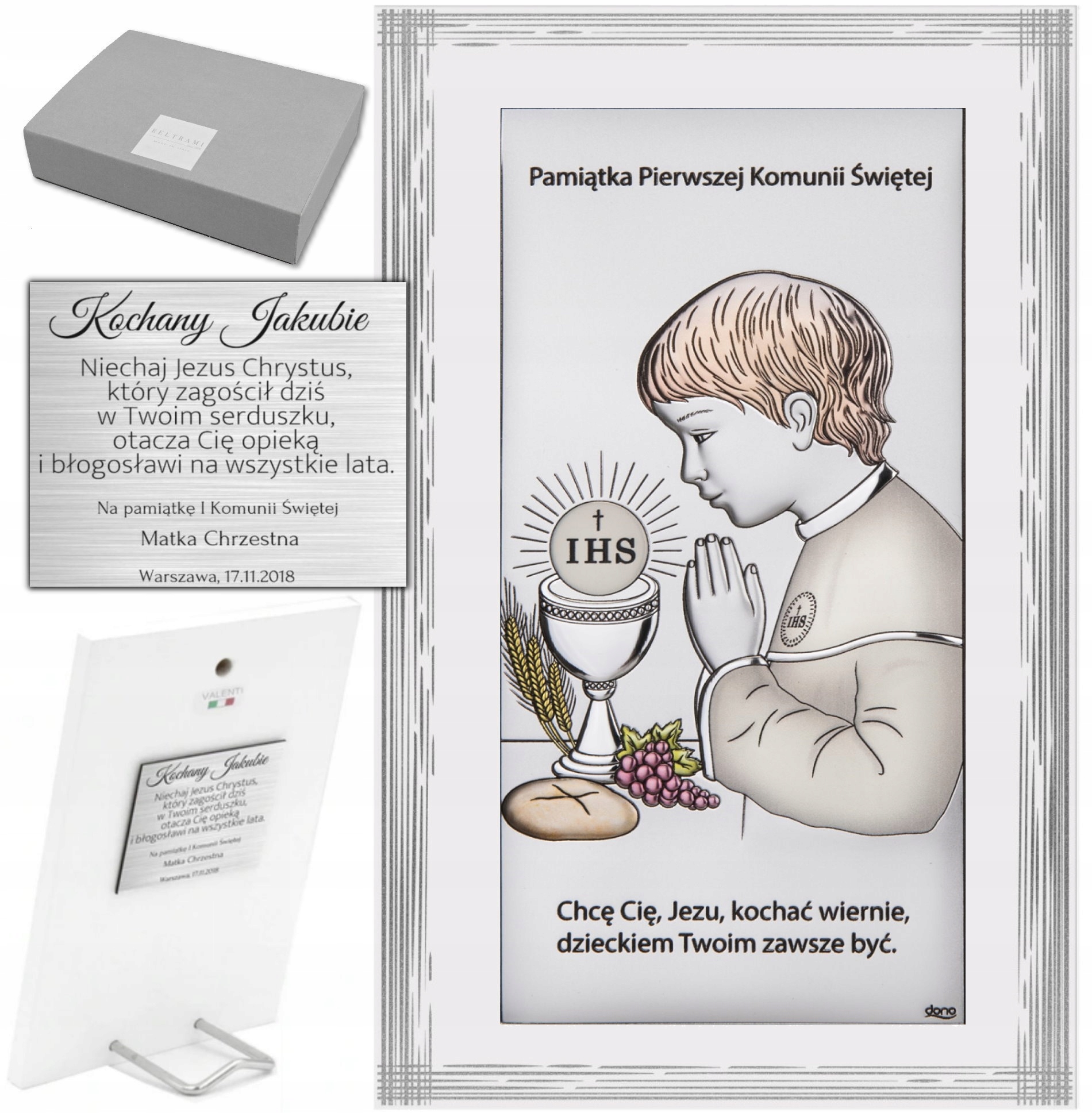 Stříbrný Obrázek Suvenýr Svaté Přijímání Svatá Rytina