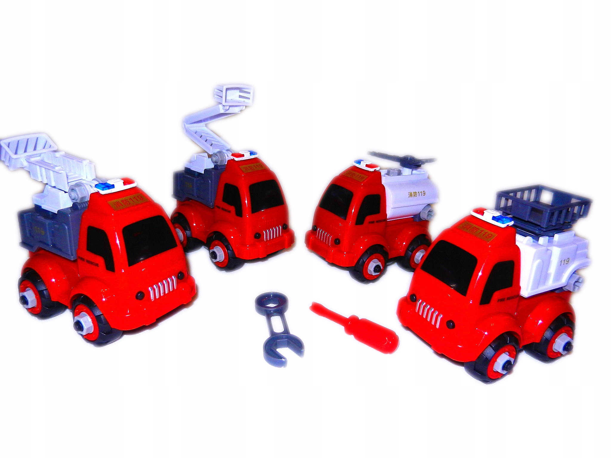 

Straż Pożarna do skręcania Wóz Strażacki 4w1 auta