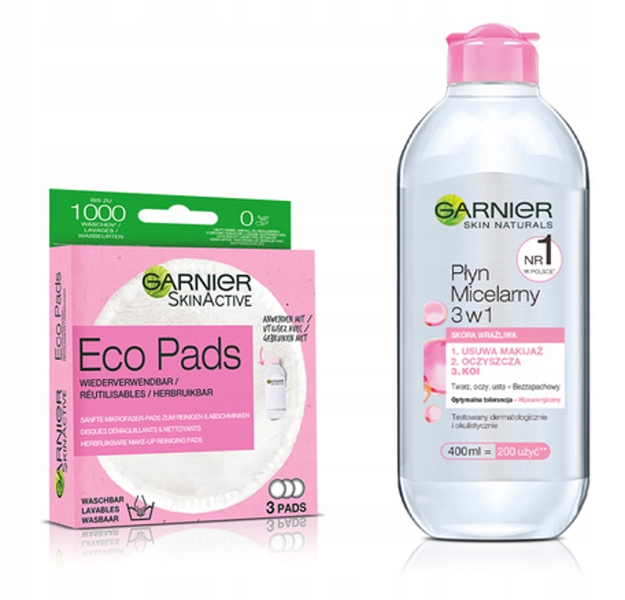 

Płyn micelarny Garnier 3w1 eco pads