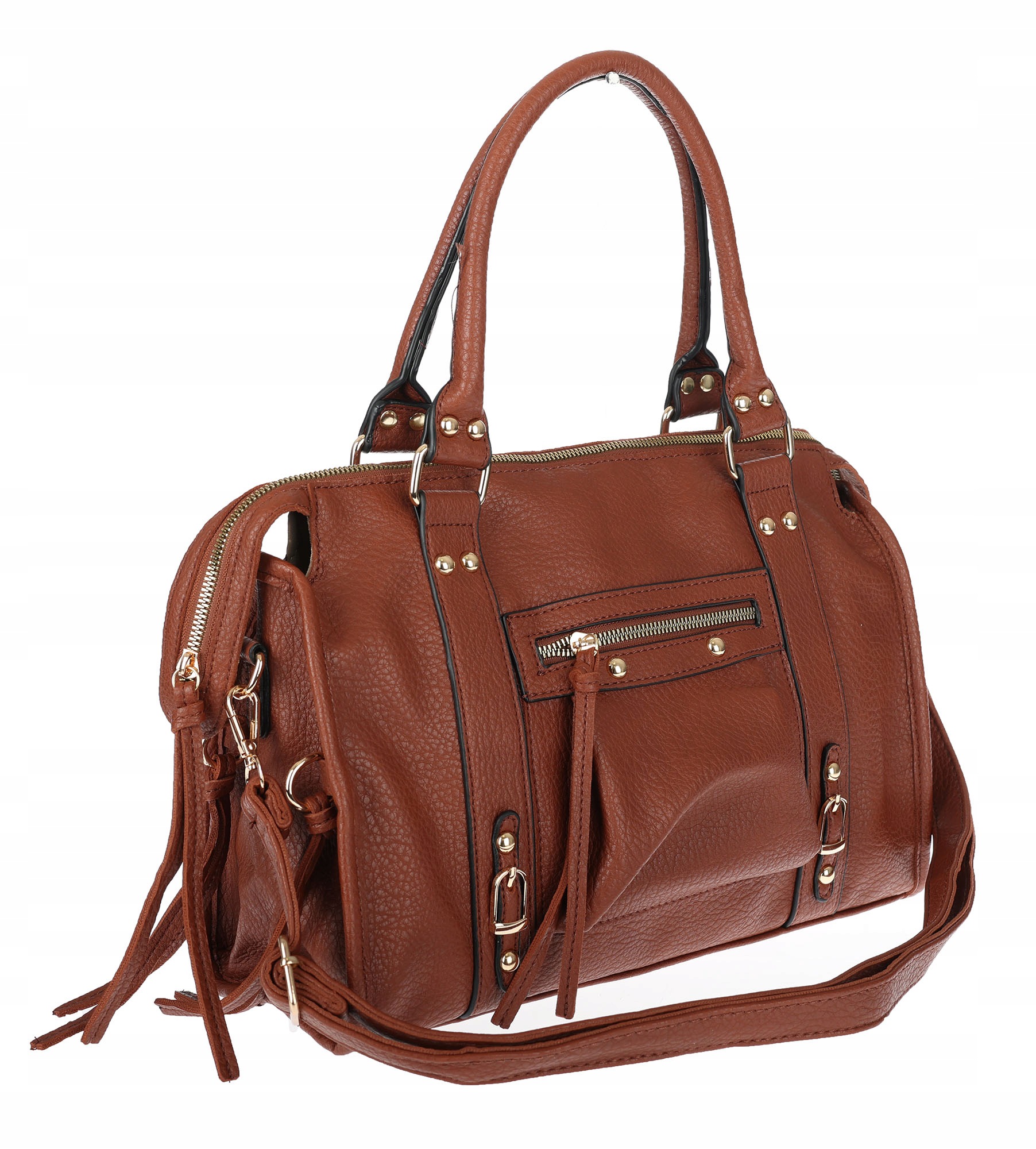 Dámská shopper kabelka A4 kufřík elegantní taška do práce HJ812 Hnědá
