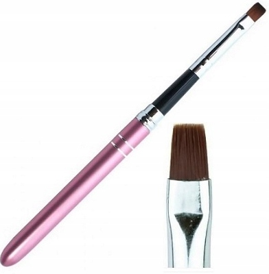 

Pędzelek składany do żelu #4 płaski prosty różowy