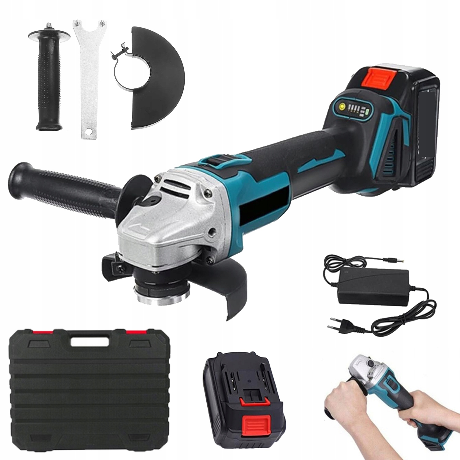 Úhlová Bruska 125 MM Bezkartáčová Se Zesíleným Ochranným Krytem +2 Aku