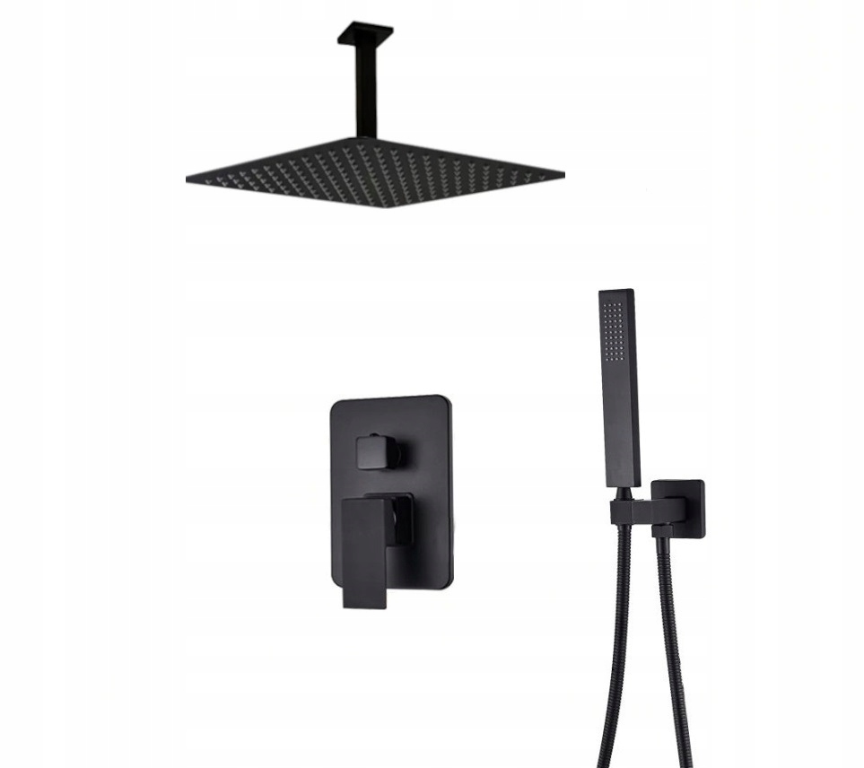 Podomietková Sada Čierna Matná Dažďová Sprcha Box 40 CM