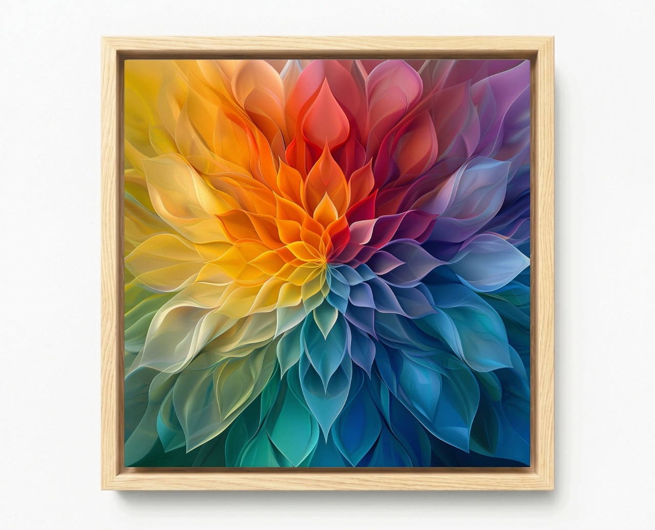 Obraz Rám Americký Box Mandala Květina Abstrakce Duha Dekorace 40x40