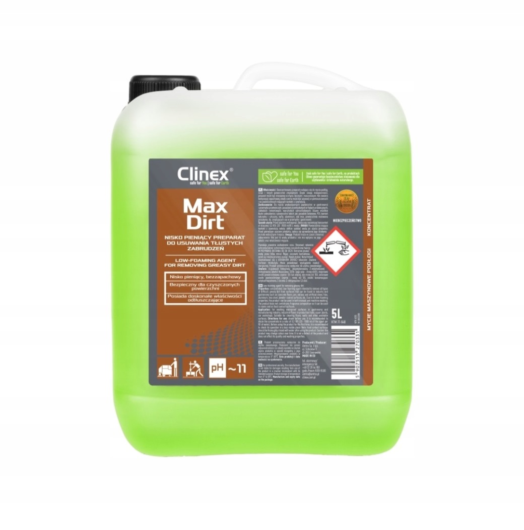 Levně Clinex Maxdirt 5L Nízkopěnivý Koncentrát Pro Mastné A Hrubé Nečistoty