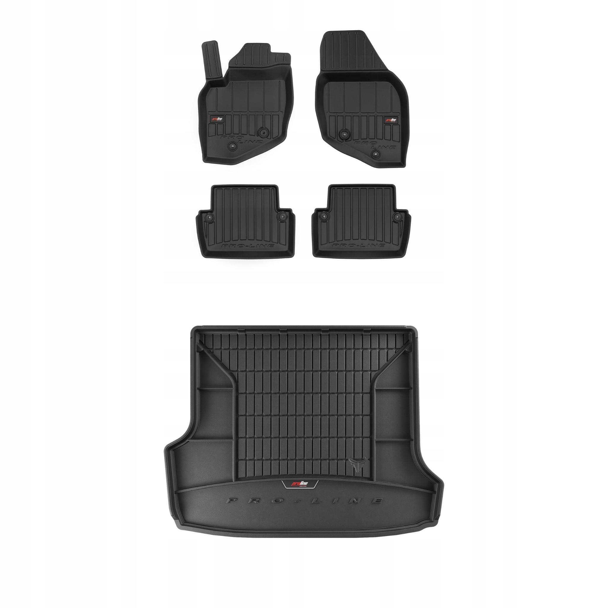 Frogum 3D Sada gumových kobercov a rohoží s logom pre Volvo V70 II 2000-2007