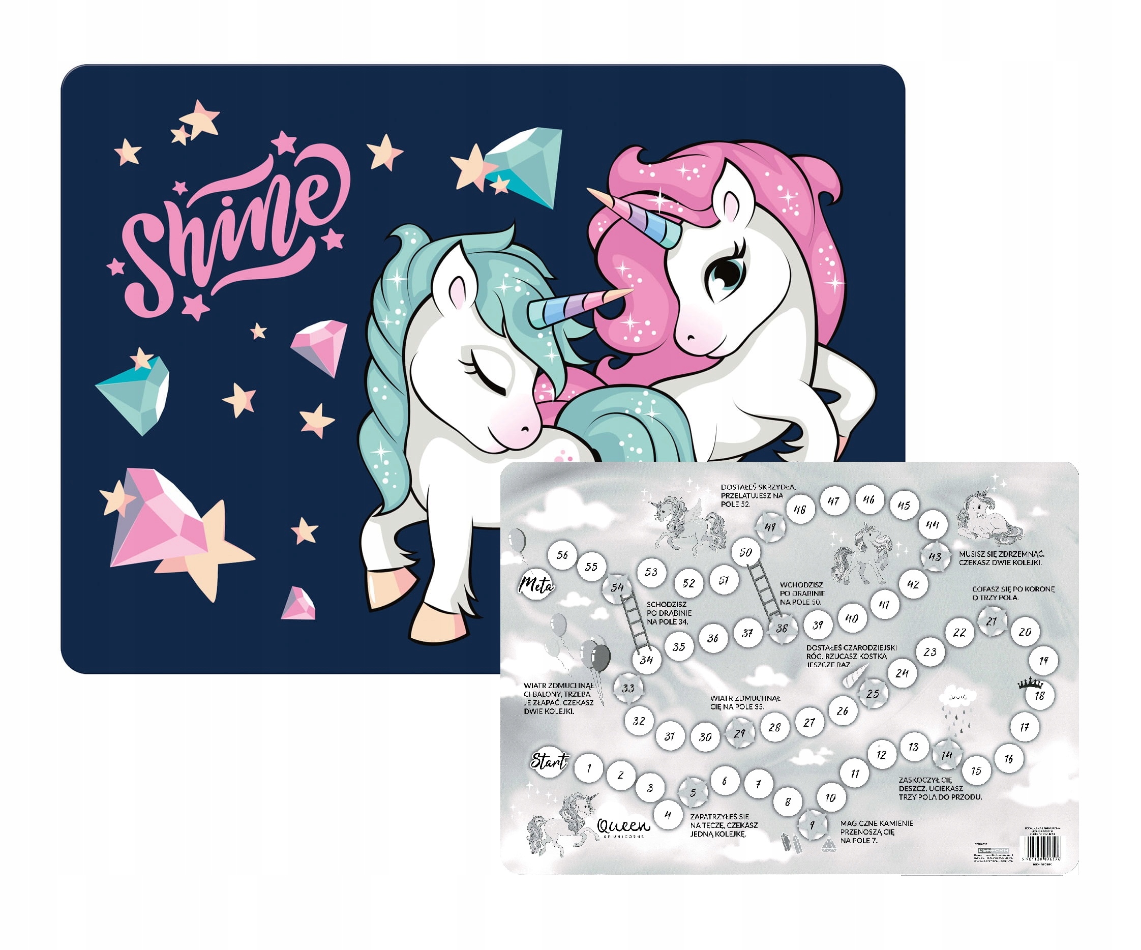 PODKŁAD LAMINOWANY JEDNOROŻEC 40x28,5cm + GRA PLAN