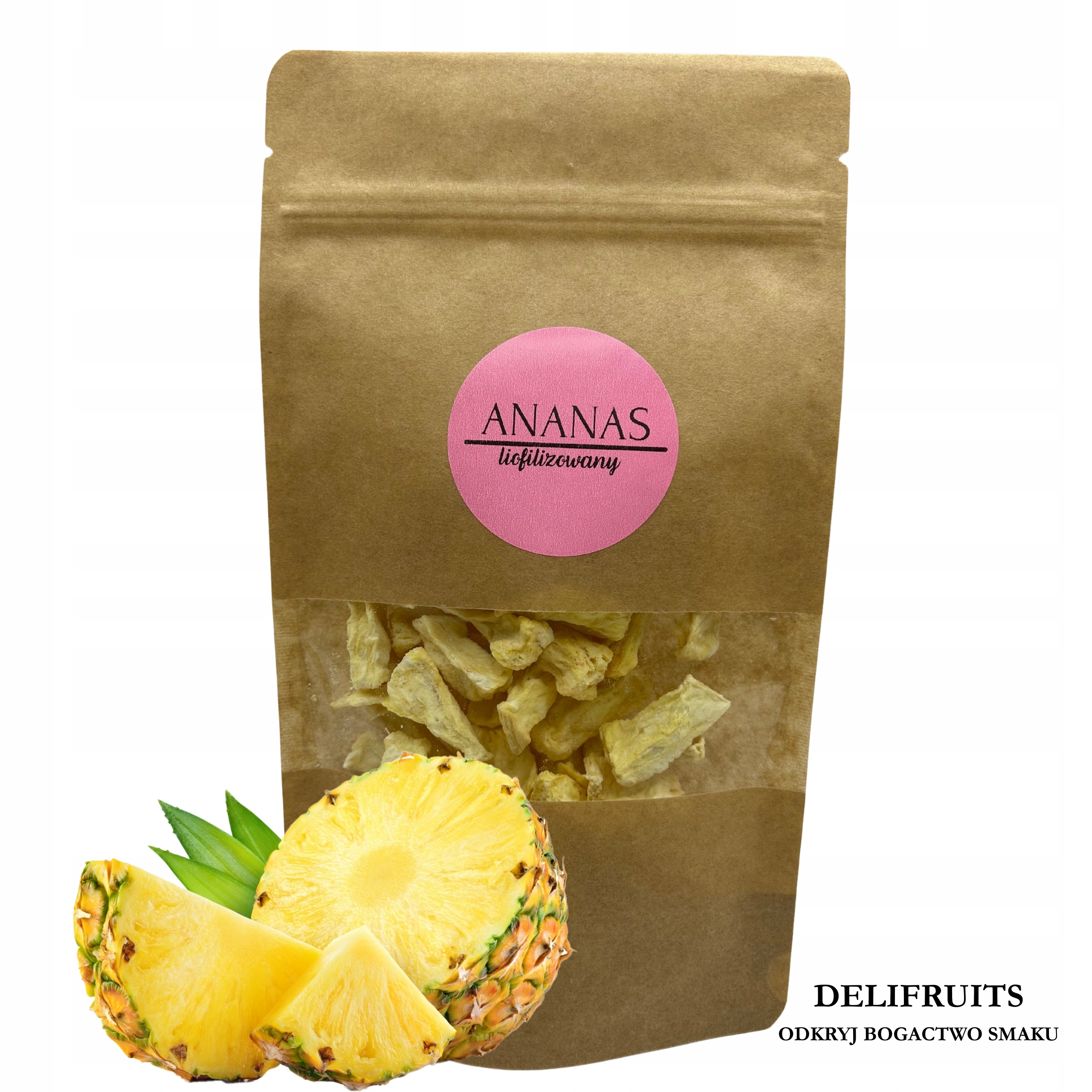 Lyofilizovaný Ananas 500 G Zdravé Lyofilizované Ovoce Bez Cukru Delifruits