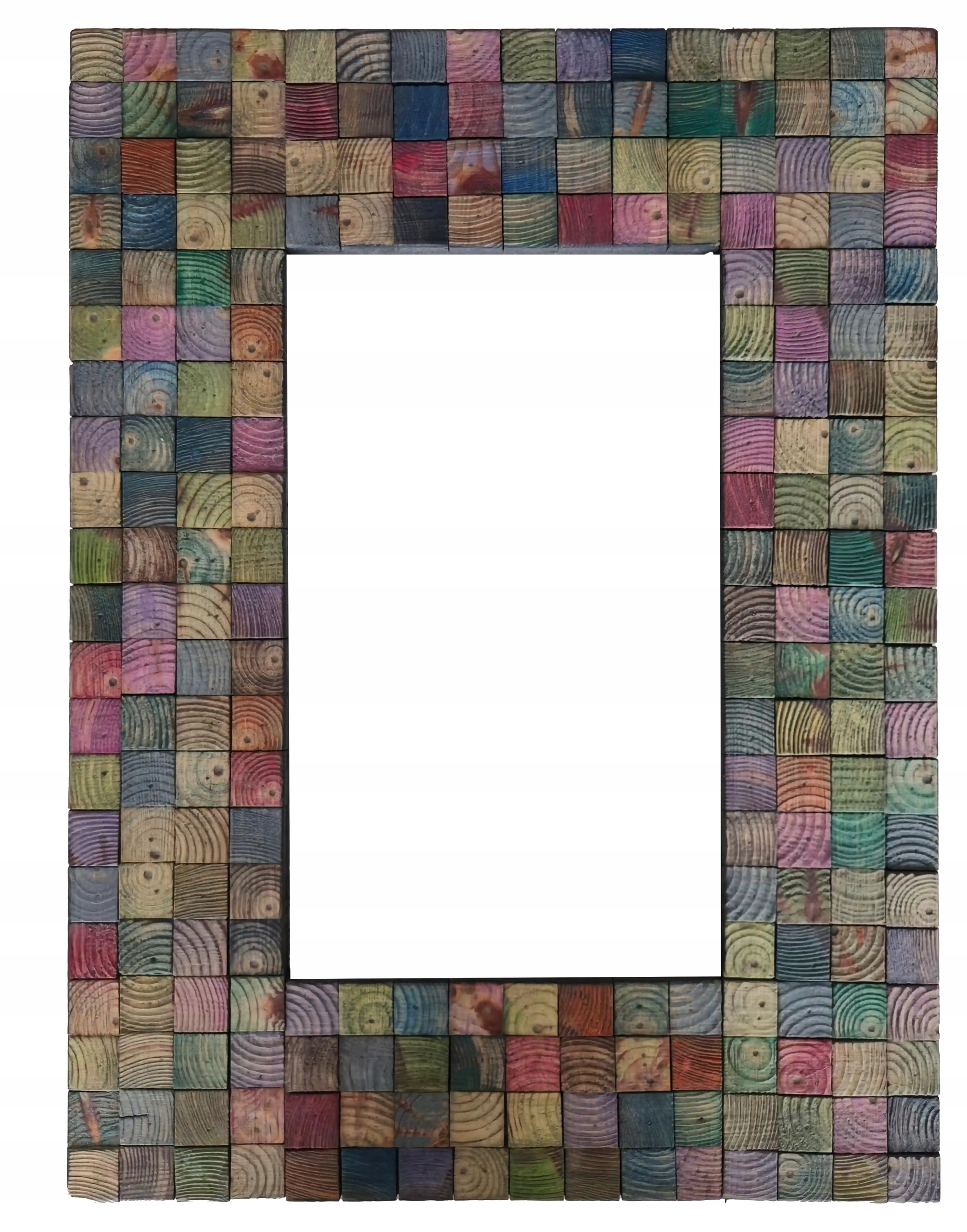 Farebný mozaikový drevený rám – umelecký akcent vo vašom interiéri