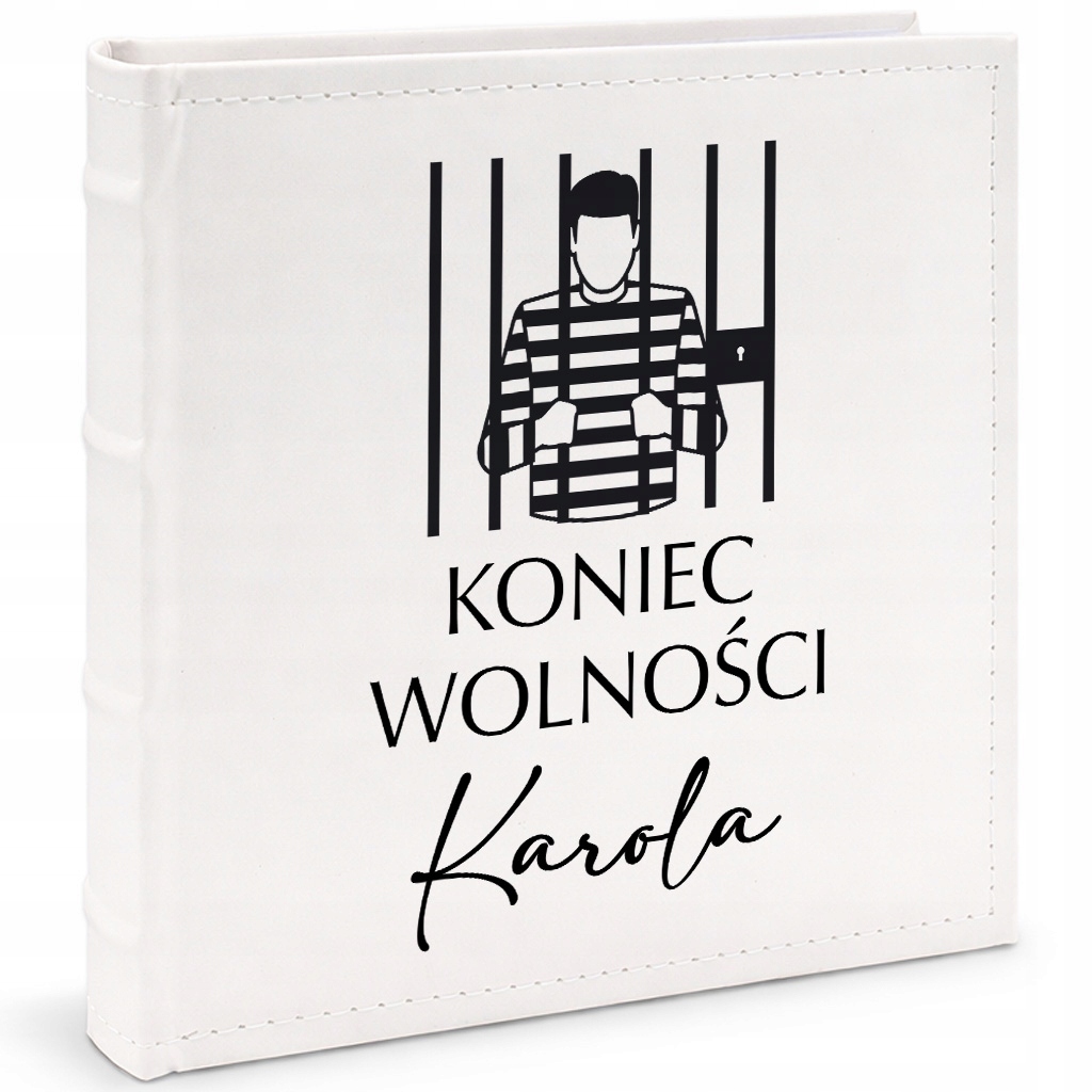 Kožený album Bílý 10 cm x 15 cm Pro fotografie Konec Svobody *jméno* Dárek