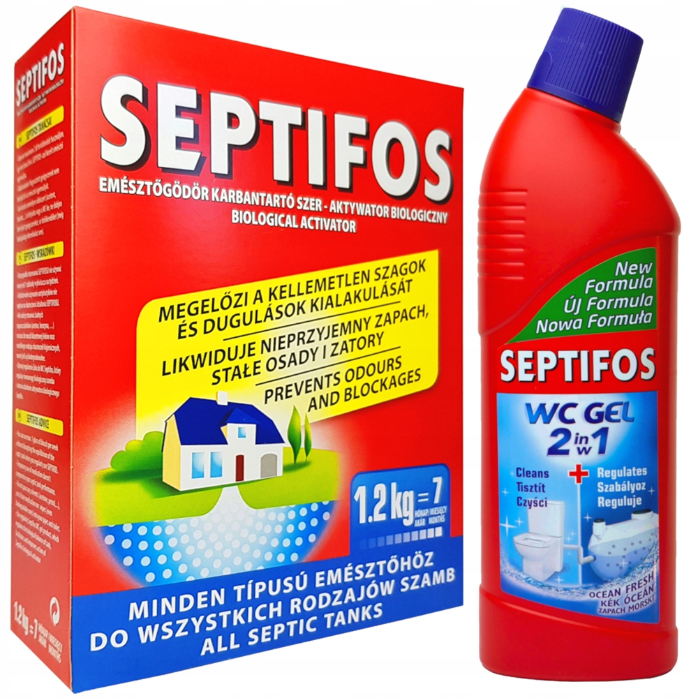

Septifos 1,2kg Żel Wc 750ml szambo oczyszczalnia