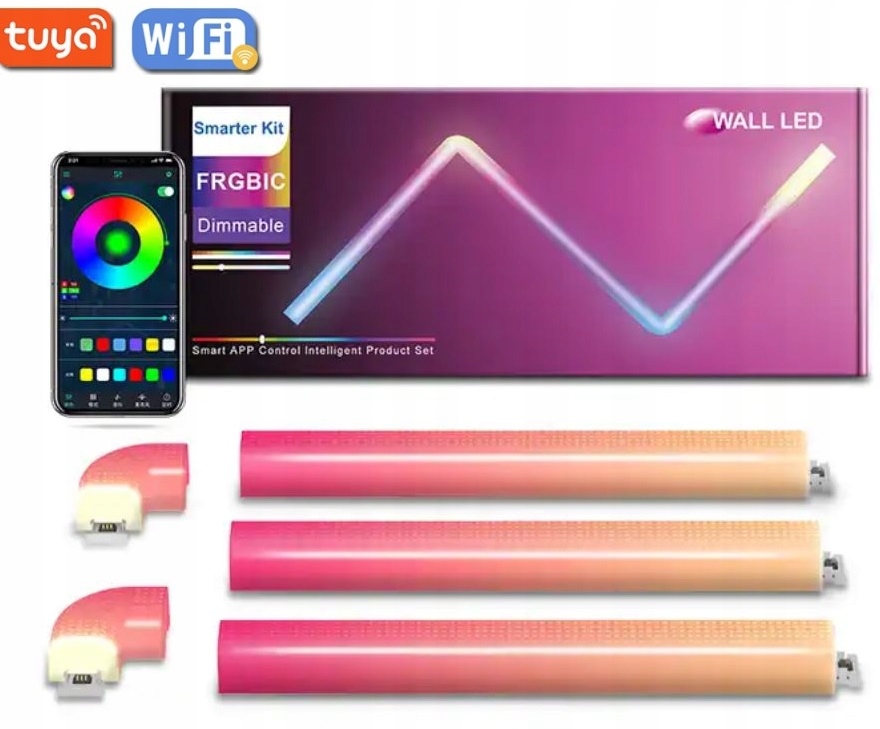 Inteligentne Panele Led 3+2 Lampa Ścienna Lightbar Rgbic WiFi Glide Wall