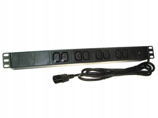 Zásuvková lišta 1U 19" 8 zásuvek C13 na kabelu 2,0