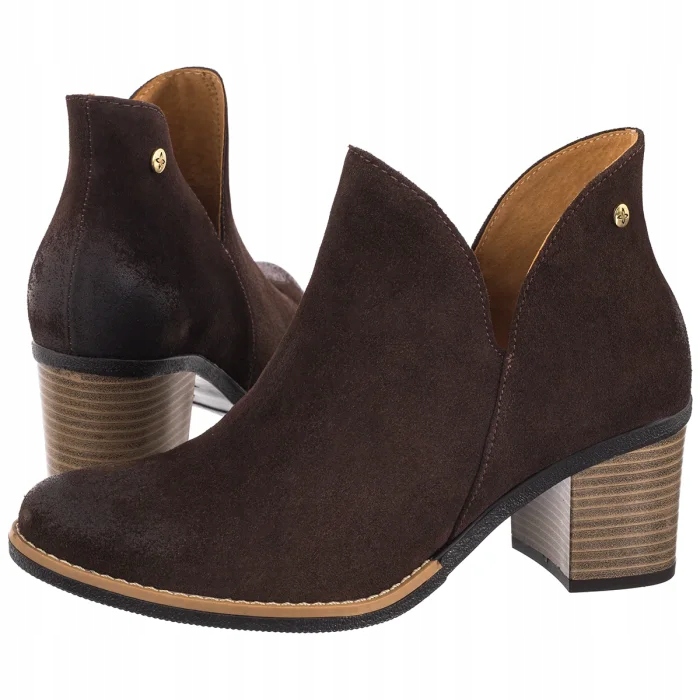 Dámské Kotníkové Boty na podpatku Maciejka Čokoládové 04492-100/00-5