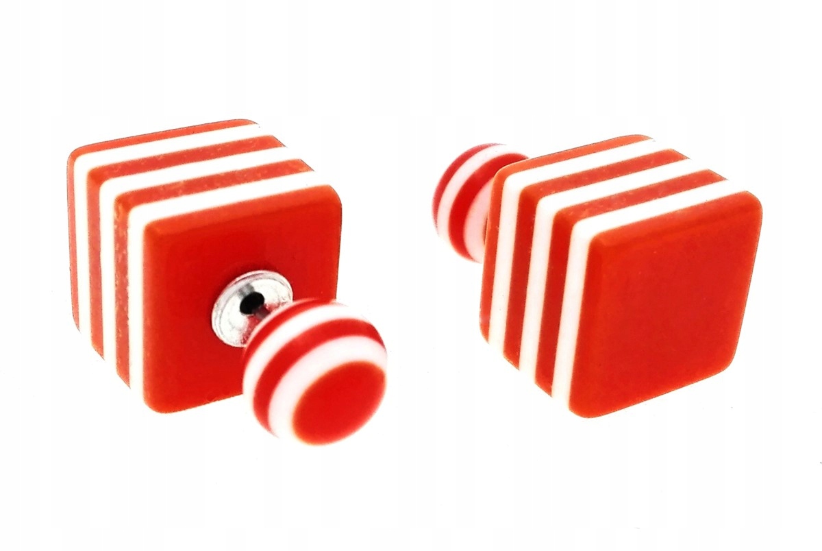 

Kolczyki kule tribal sześciany w paski Pomarańcz