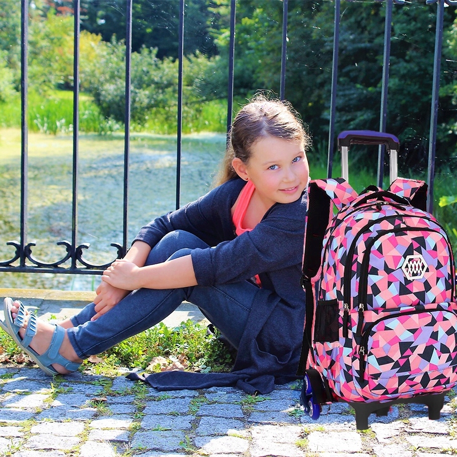 WÓZEK STELAŻ DO PLECAKA SZKOLNEGO TORNISTRA ALUMINIOWY KAUCZUK NA 6 KÓŁKACH Marka bez marki