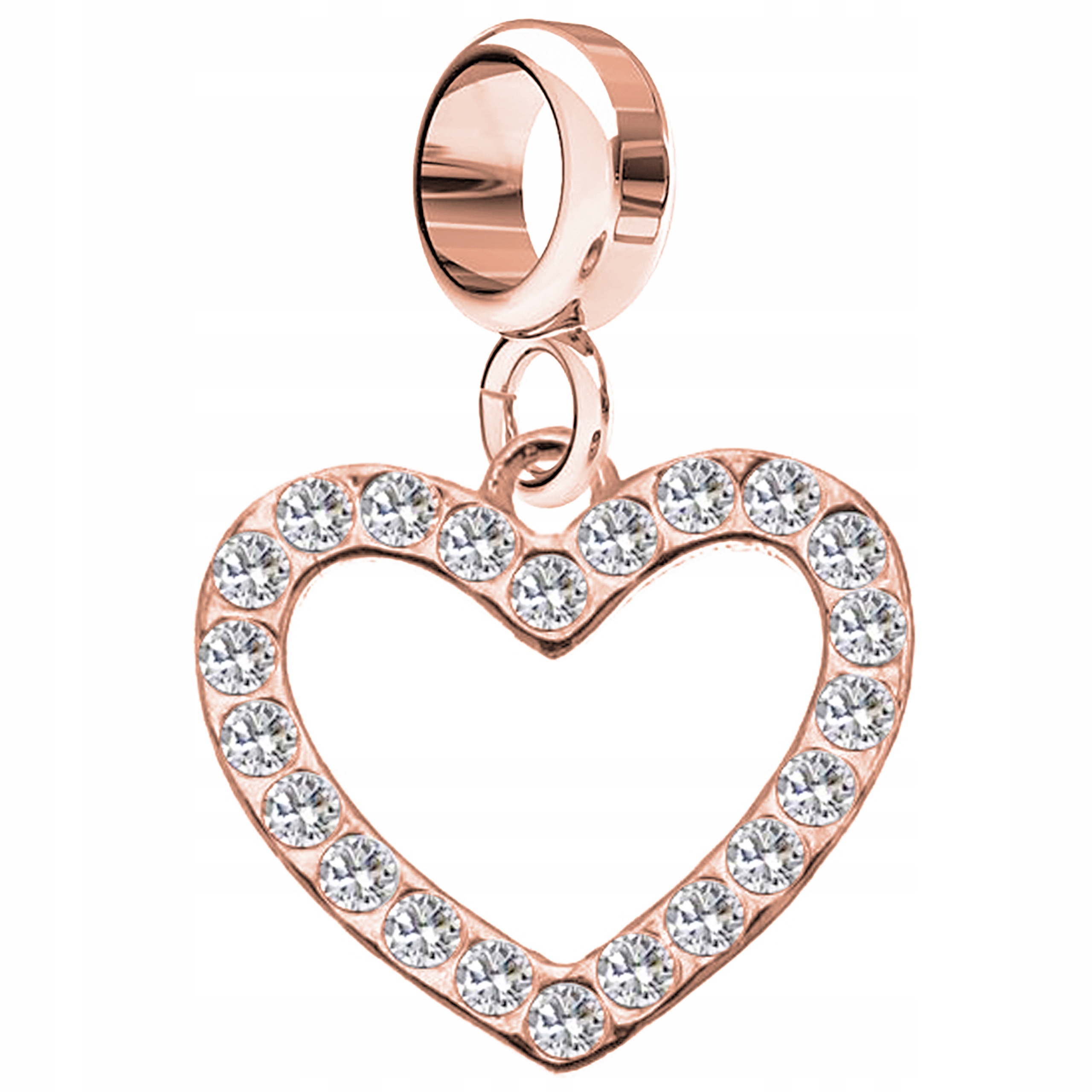 Charms Pozlacené srdce Zirkony Srdíčko Heart s zirkony Stříbro 925